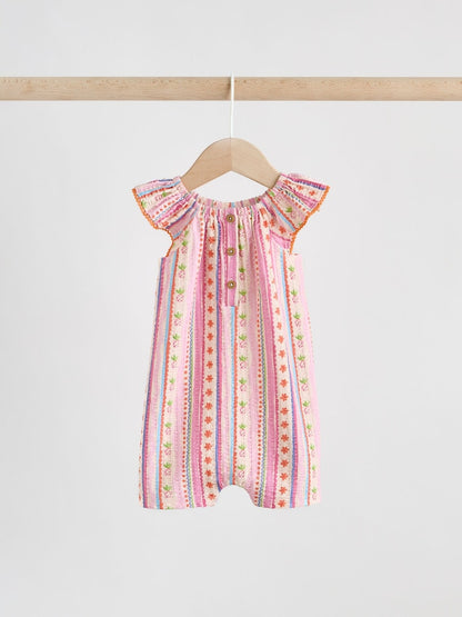 Natural/Coral Fruit Printed Textured