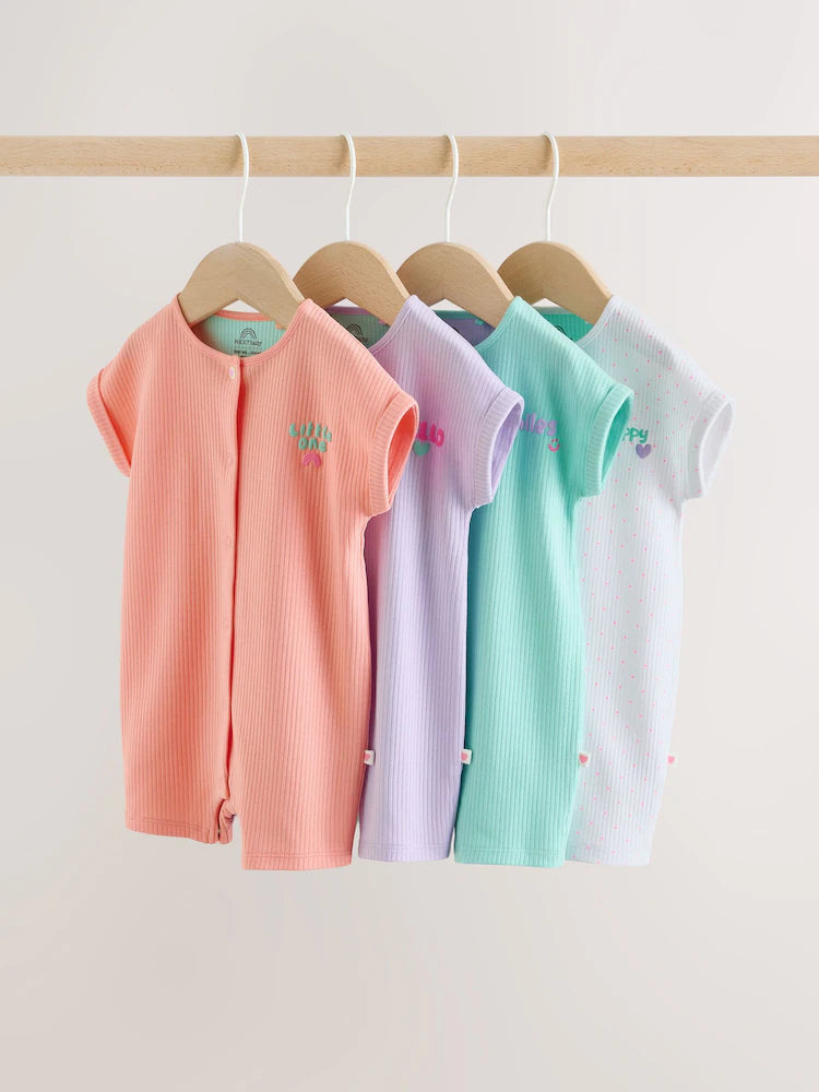 Multi Bright Coloured Jersey Baby Rompers 3 Pack