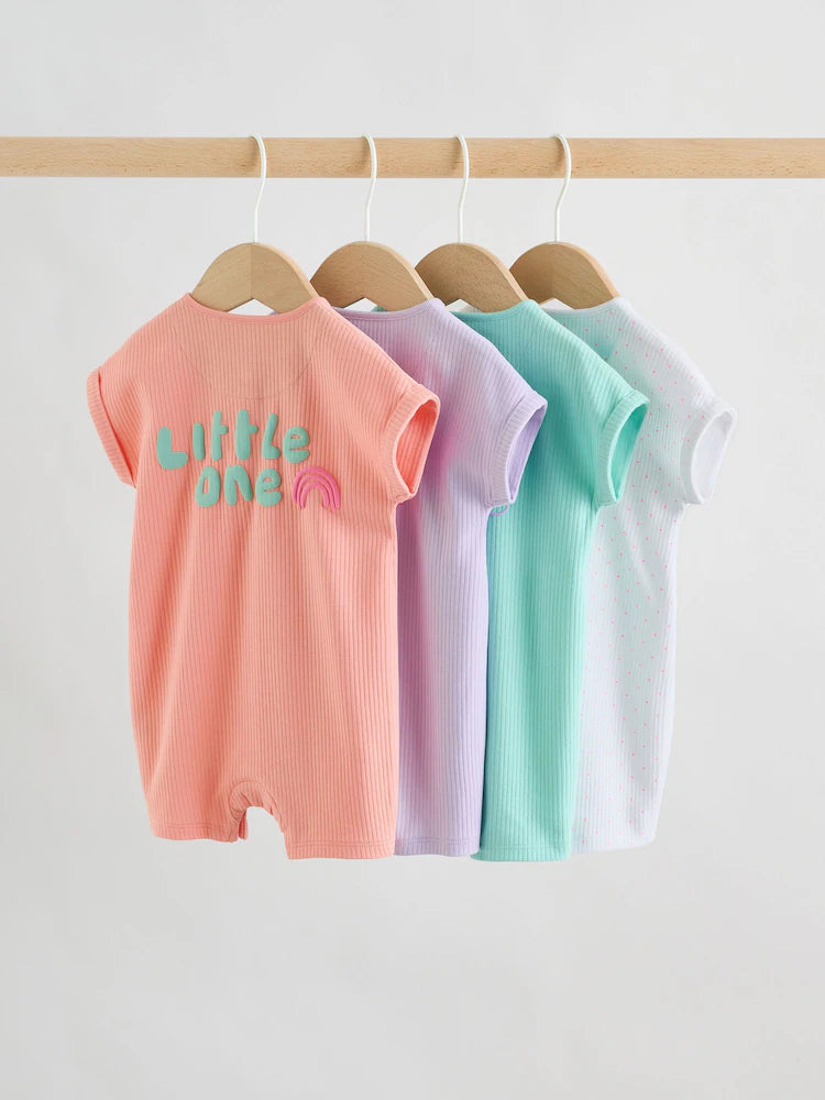 Multi Bright Coloured Jersey Baby Rompers 3 Pack