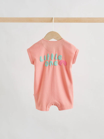 Multi Bright Coloured Jersey Baby Rompers 3 Pack
