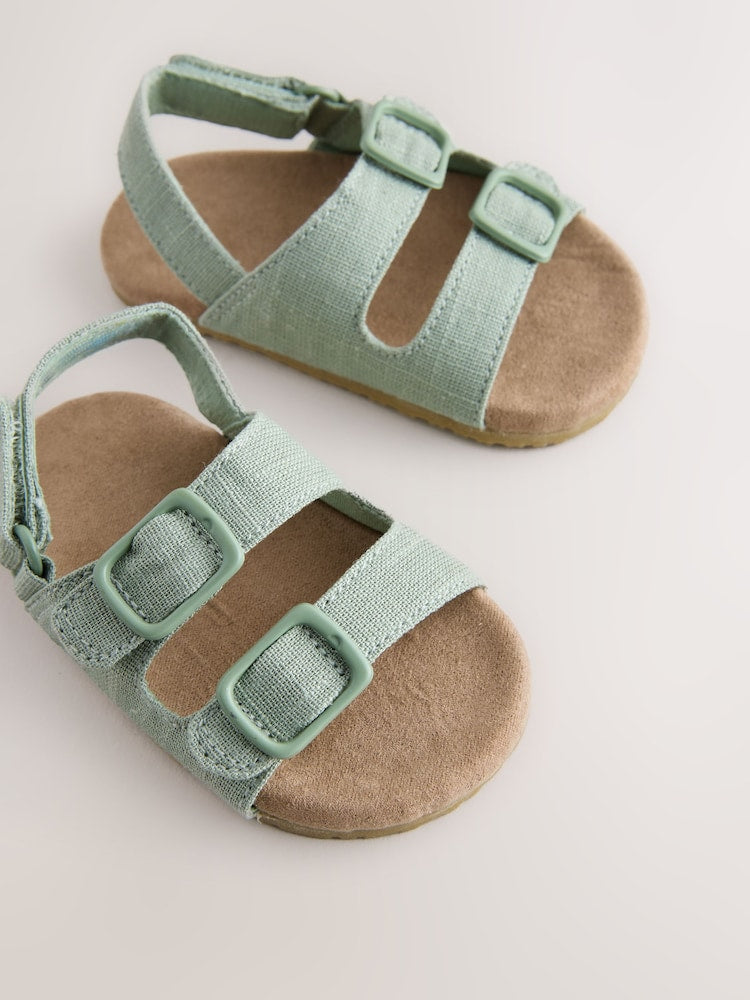 Sage Green Touch Fastening Baby Sandals (0-2mths) - Size Up To 3 Months (50 - 62cm)