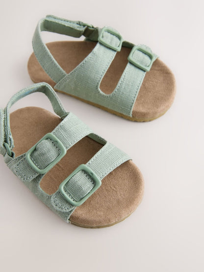 Sage Green Touch Fastening Baby Sandals (0-2mths) - Size Up To 3 Months (50 - 62cm)