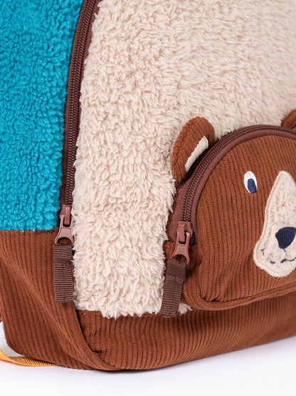 Frugi Brown Fleece Character Backpack - Size One