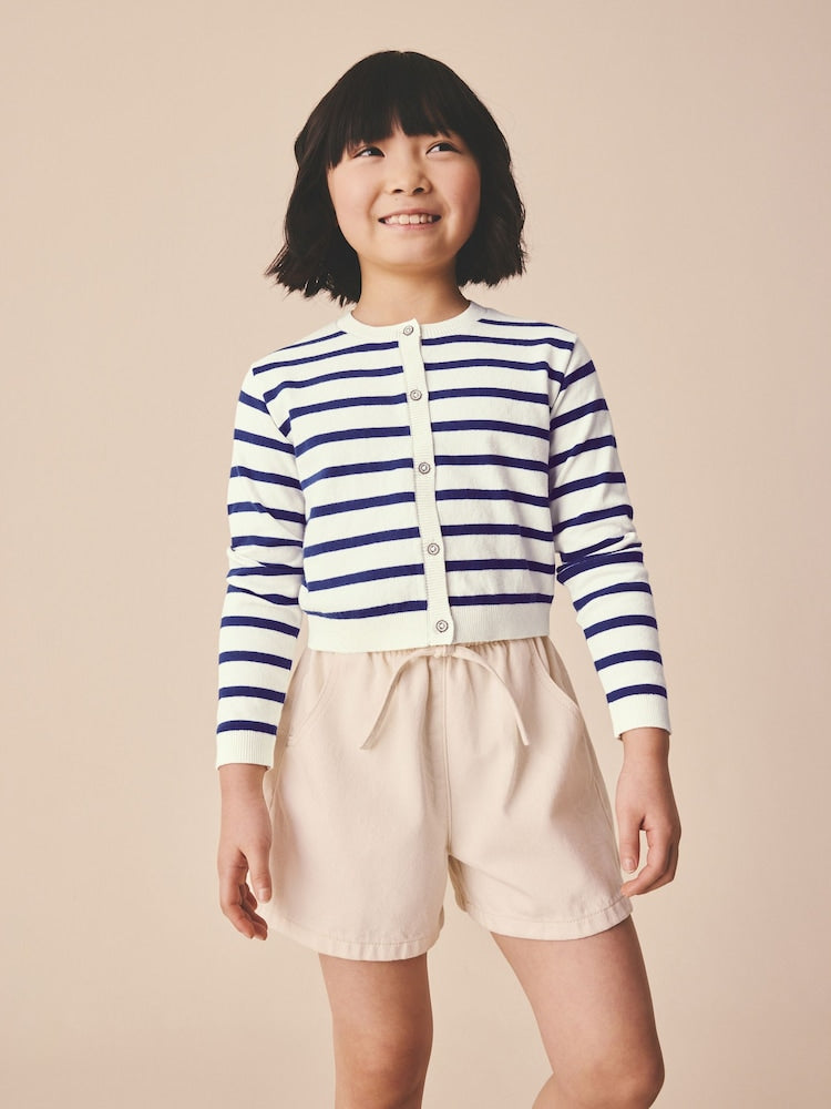 Navy Stripe Button Up Cardigan (3mths-16yrs)