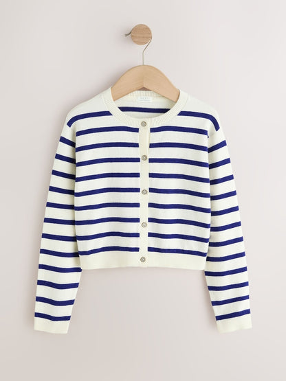 Navy Stripe Button Up Cardigan (3mths-16yrs) - Size 3-6 Months (62-68cm)