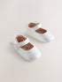 White Shimmer Butterfly Mary Jane Baby Shoes (0-18mths) - Size Up To 3 Months (50 - 62cm) - White Shimmer Butterfly