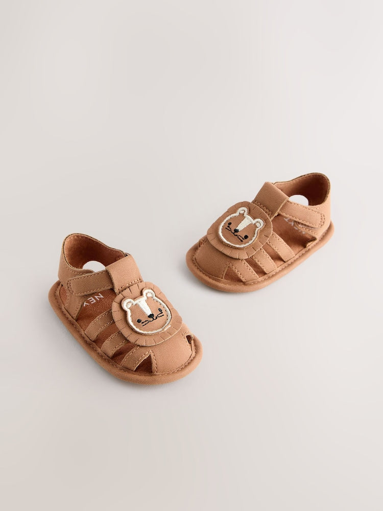 Tan Brown Lion Baby Fisherman Sandals (0-2mths) - Tan Brown Lion / Up To 3 Months (50 - 62cm)