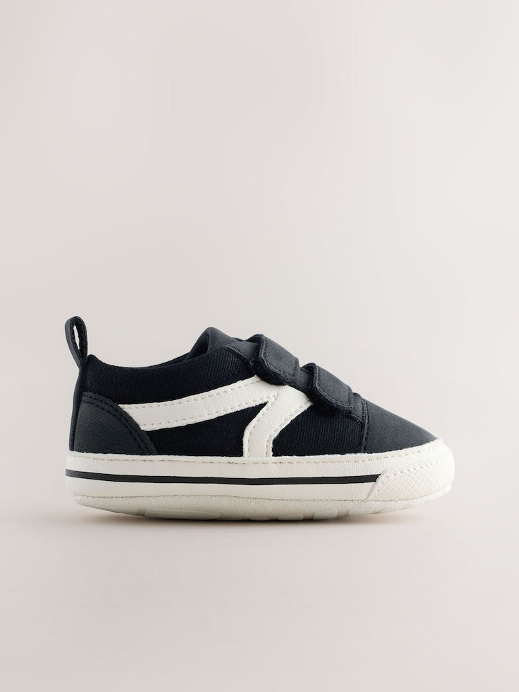 Black Touch Fastening Baby Trainers (0-2mths) - Size Up To 3 Months (50 - 62cm)