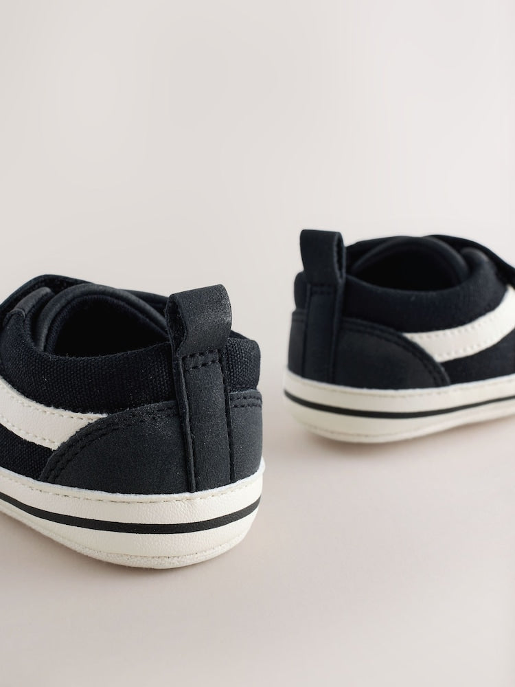 Black Touch Fastening Baby Trainers (0-2mths) - Size Up To 3 Months (50 - 62cm)