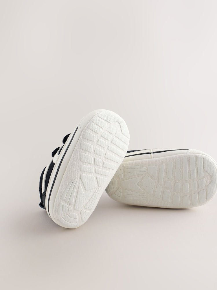 Black Touch Fastening Baby Trainers (0-2mths) - Size Up To 3 Months (50 - 62cm)