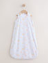 Neutral Mini Sea Print 0.5 Tog Sleeveless Baby Sleep Bag