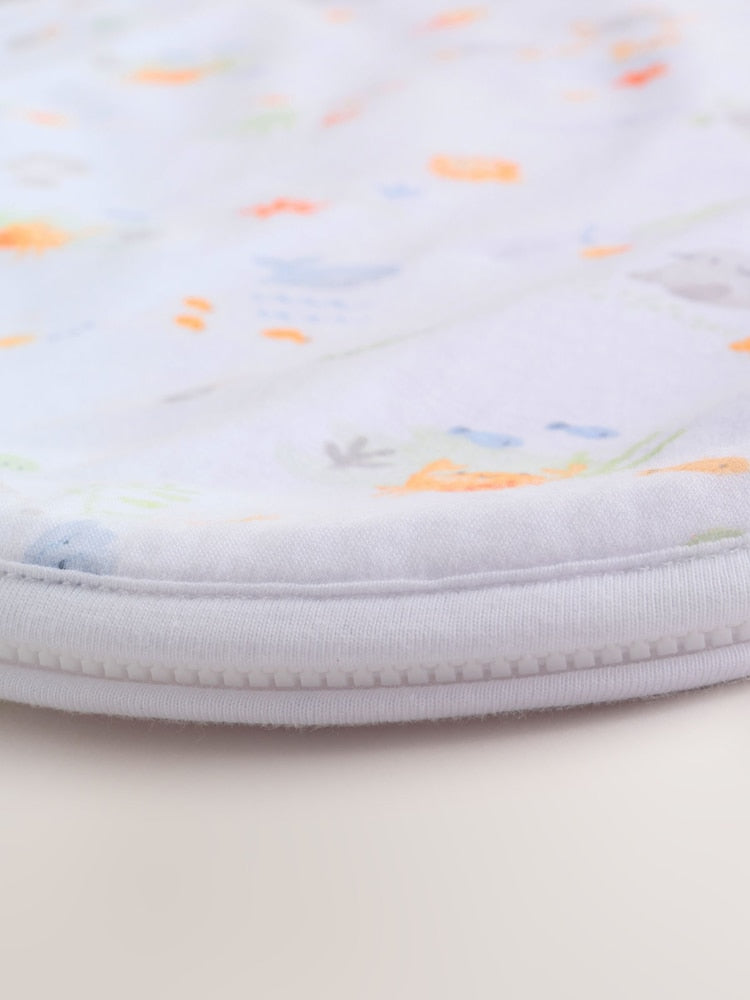 Neutral Mini Sea Print 0.5 Tog Sleeveless Baby Sleep Bag