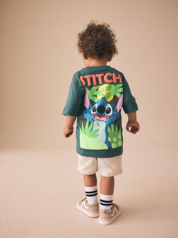 Dark Teal Lilo & Stitch Short Sleeve T-Shirt (3mths-8yrs) - Dark Teal Lilo & Stitch / 7 - 8 Years (122 - 128cm)
