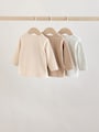 Neutral/Grey Long Sleeve Baby T-Shirts 3 Pack (0mths-2yrs) - Size Up to 1 Month (56cm)