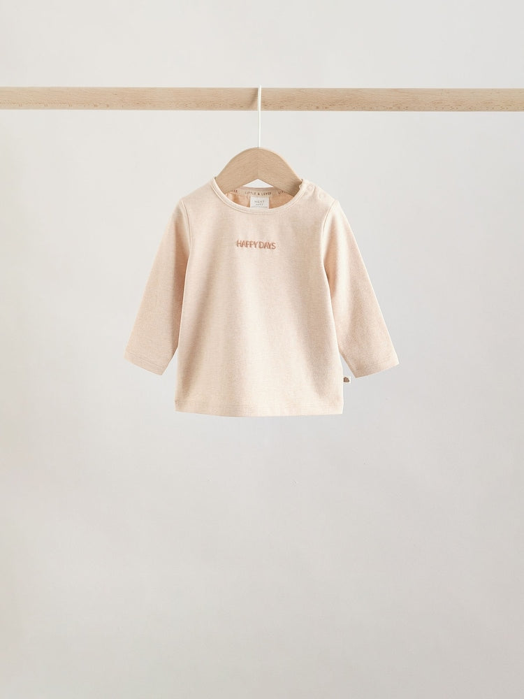 Neutral/Grey Long Sleeve Baby T-Shirts 3 Pack (0mths-2yrs)