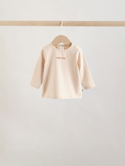 Neutral/Grey Long Sleeve Baby T-Shirts 3 Pack (0mths-2yrs) - Size Up to 1 Month (56cm)