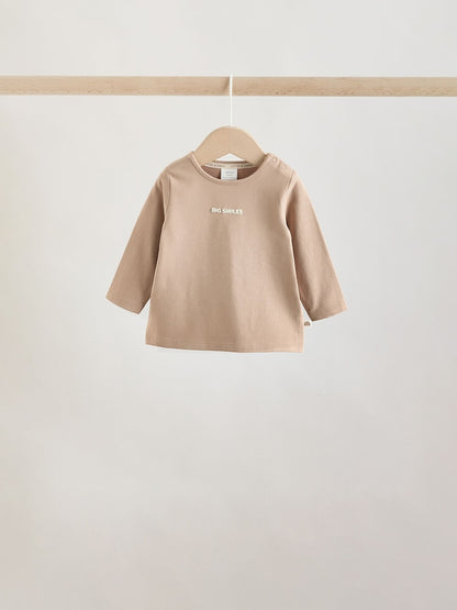 Neutral/Grey Long Sleeve Baby T-Shirts 3 Pack (0mths-2yrs)