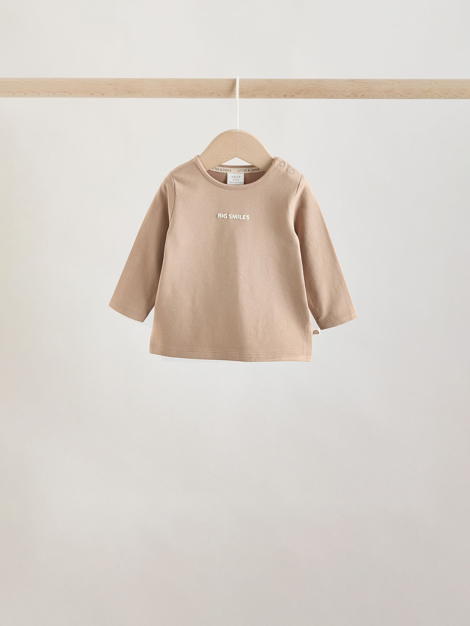 Neutral/Grey Long Sleeve Baby T-Shirts 3 Pack (0mths-2yrs) - Size Up to 1 Month (56cm)