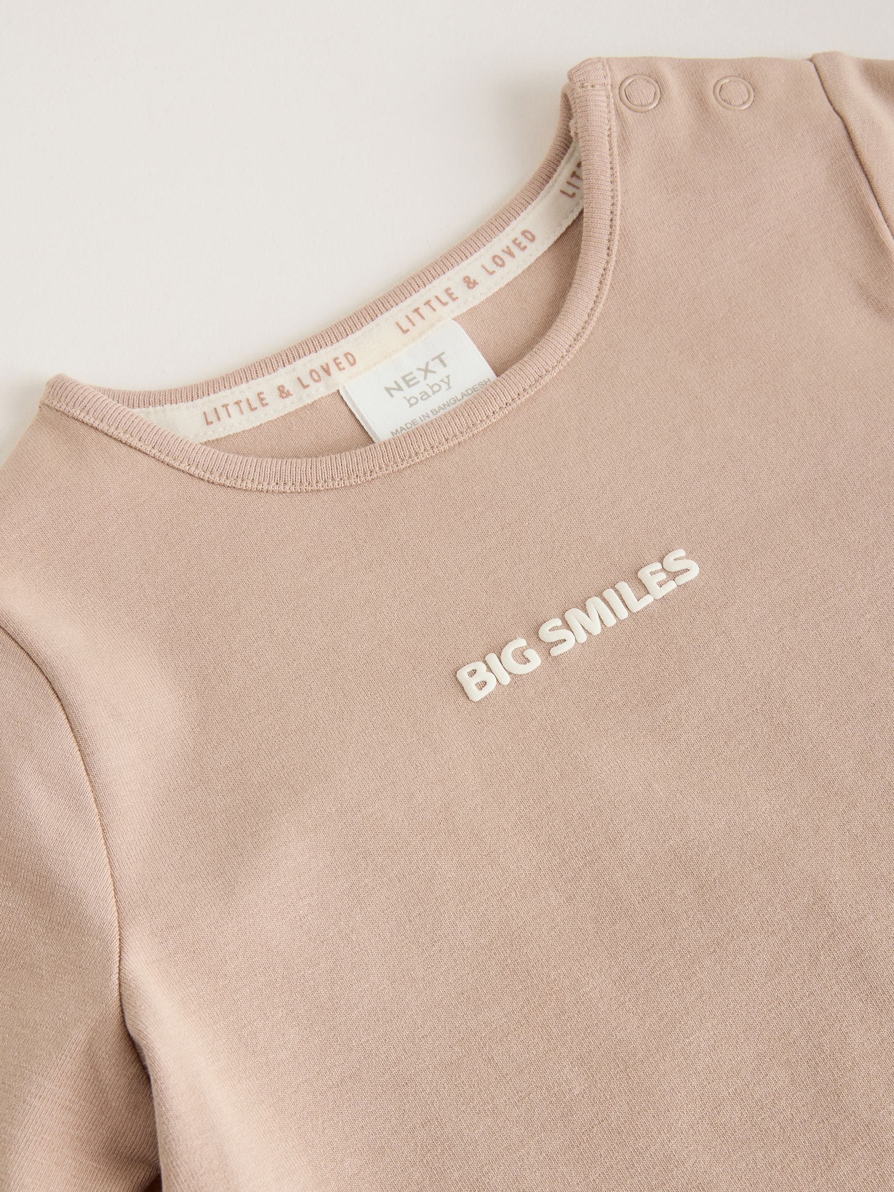 Neutral/Grey Long Sleeve Baby T-Shirts 3 Pack (0mths-2yrs) - Size Up to 1 Month (56cm)