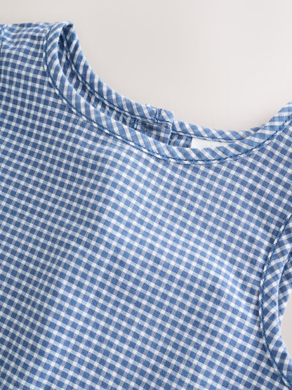 Navy Gingham Blouse And Shorts Co-ord Set (3mths-8yrs)