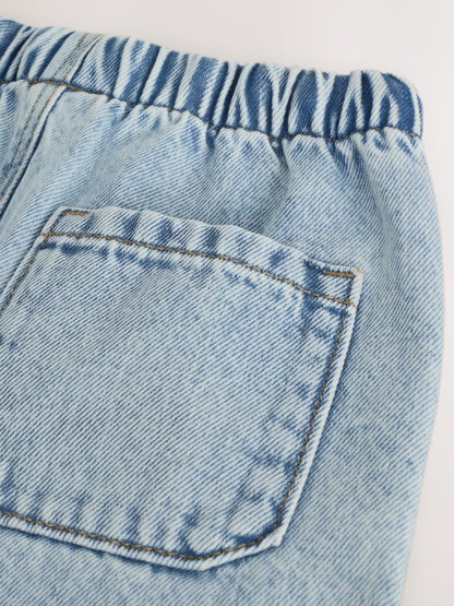 Light Blue Pull On Loose Denim Shorts (3mths-7yrs)