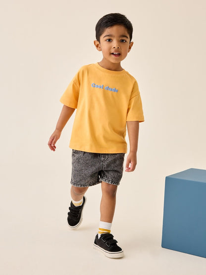 Image 41: Grey Pull On Loose Denim Shorts (3mths-7yrs) - Image 2 of 8