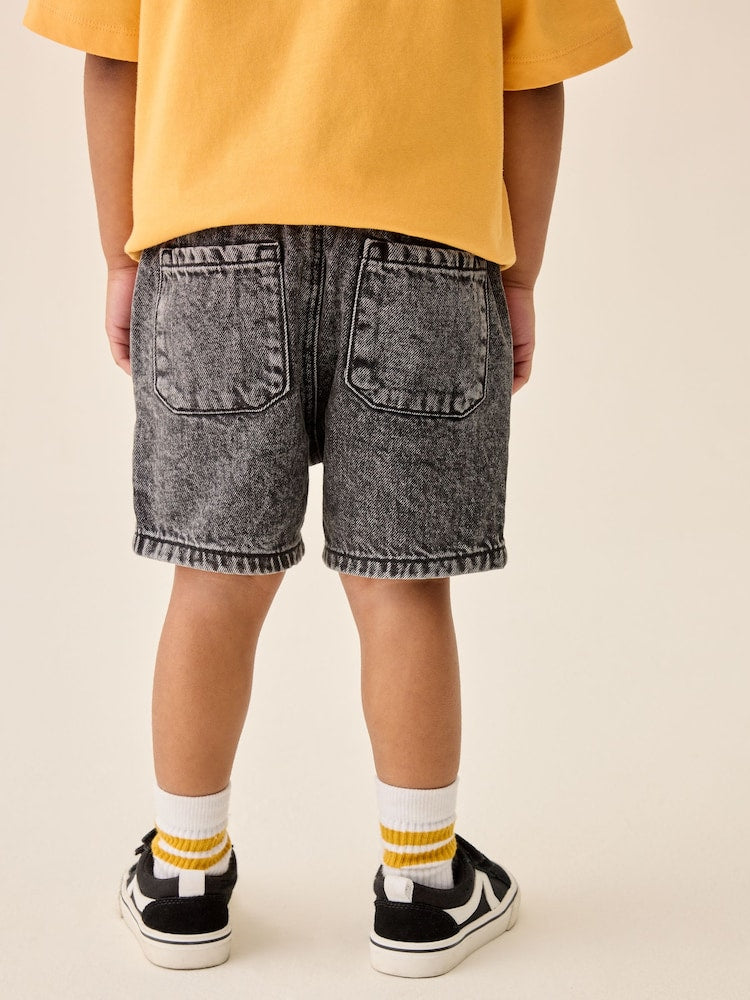Grey Pull On Loose Denim Shorts (3mths-7yrs)