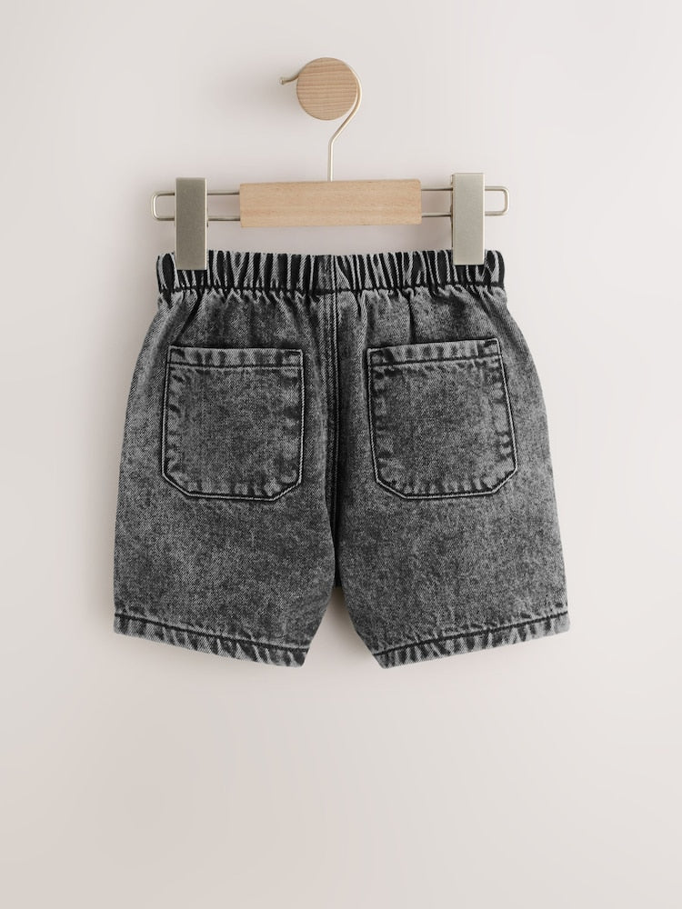 Image 45: Grey Pull On Loose Denim Shorts (3mths-7yrs) - Image 6 of 8