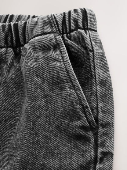Grey Pull On Loose Denim Shorts (3mths-7yrs)