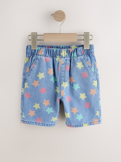 Mid Blue Denim Star Pull On Loose Denim