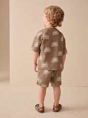 Brown Sun Short Sleeve All-Over Print T-Shirt and Shorts Set (3mths-7yrs) - Size 3-6 Months (62-68cm)