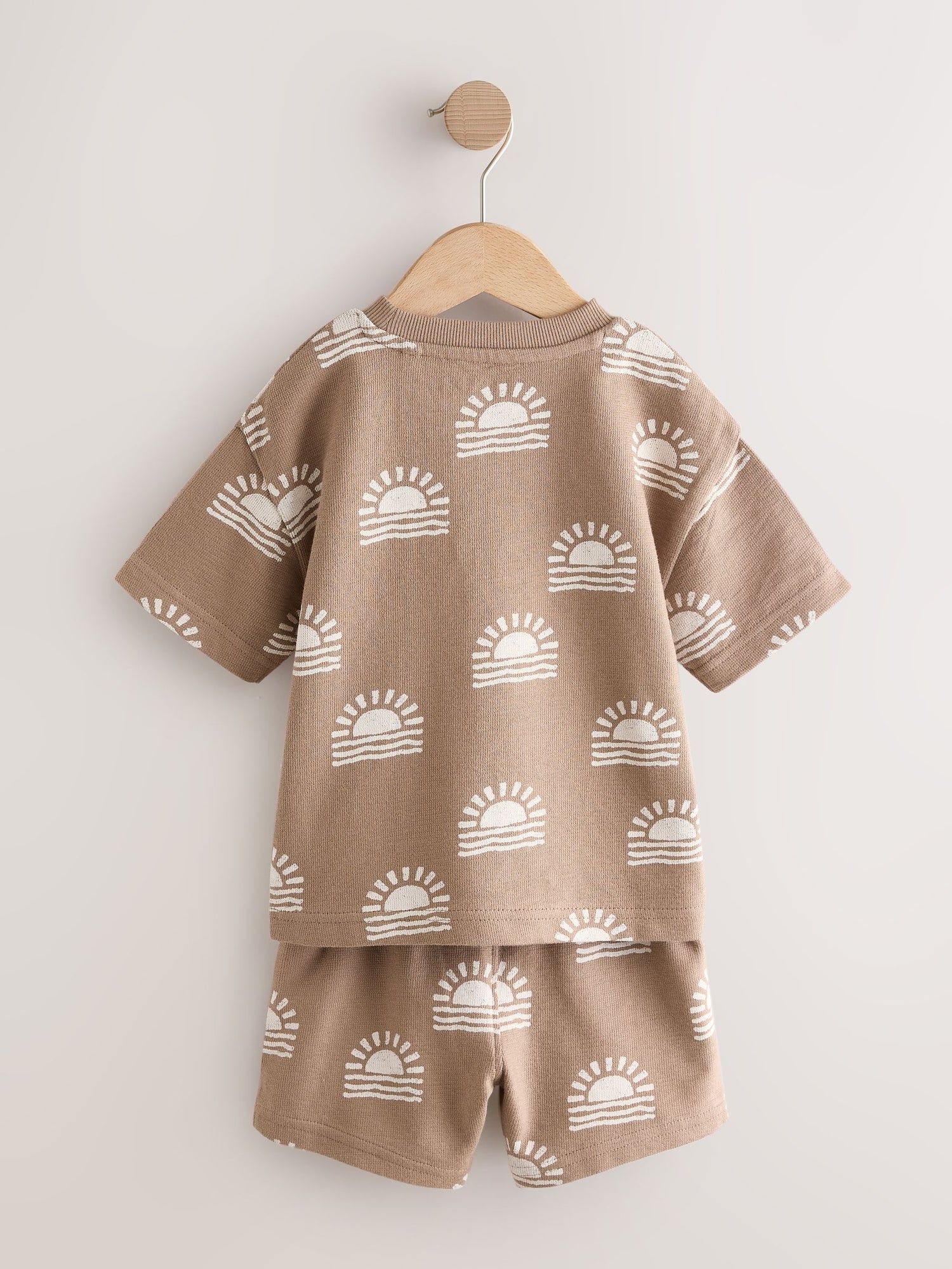 Brown Sun Short Sleeve All-Over Print T-Shirt and Shorts Set (3mths-7yrs) - Size 3-6 Months (62-68cm)