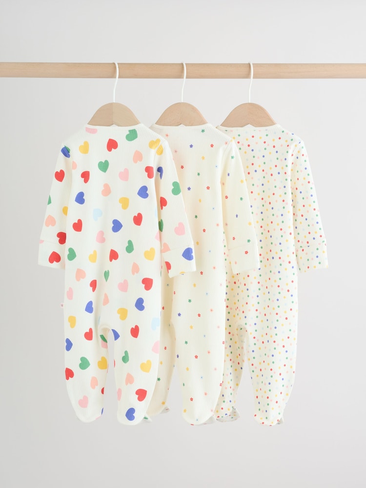 Blue/White Sleepsuits 3 Pack (0mths-2yrs)