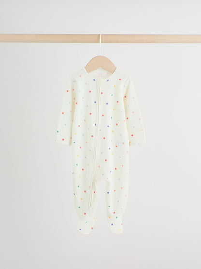 Blue/White Sleepsuits 3 Pack (0mths-2yrs)