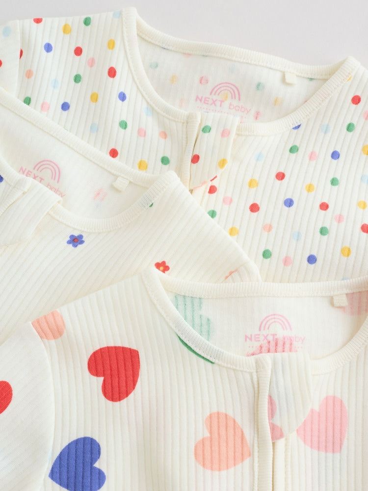 Blue/White Sleepsuits 3 Pack (0mths-2yrs)