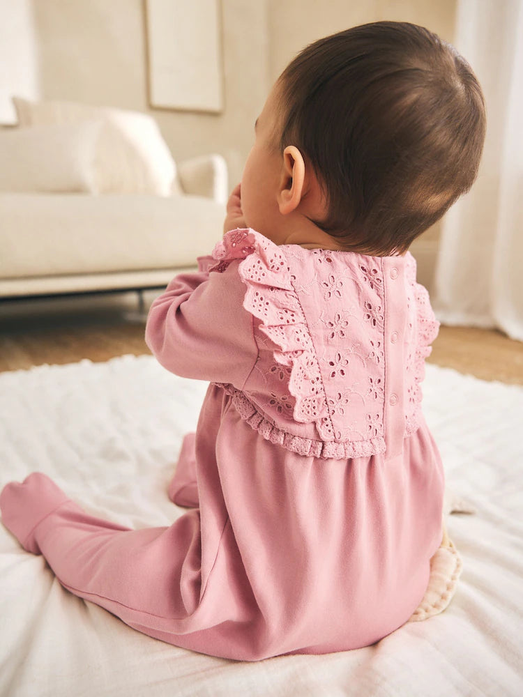Pink Baby Sleepsuits 3 Pack (0mths-2yrs)