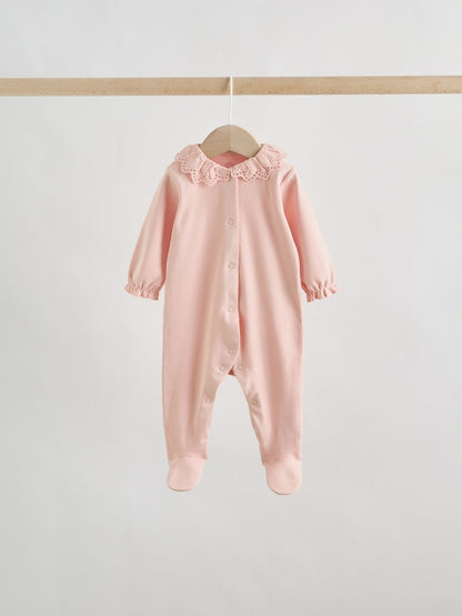 Pink Baby Sleepsuits 3 Pack (0mths-2yrs)
