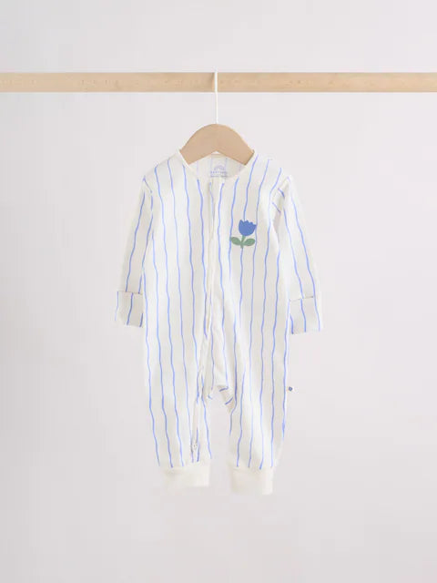 Blue Baby Sleepsuits 3 Pack (0mths-3yrs)