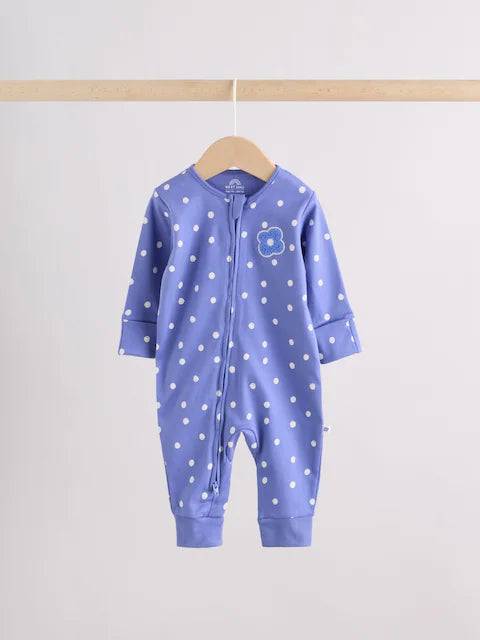 Blue Baby Sleepsuits 3 Pack (0mths-3yrs)