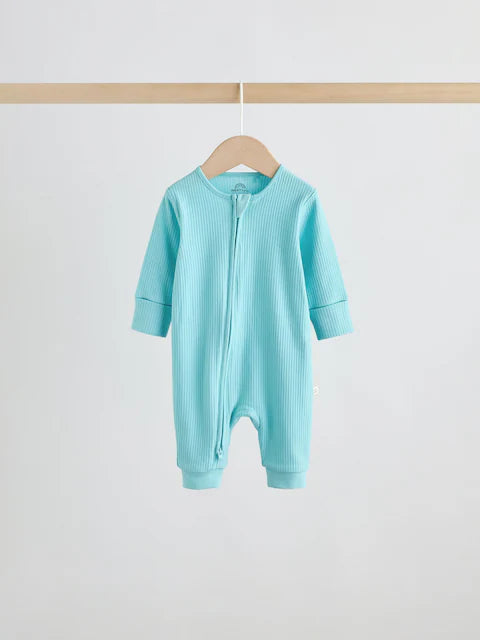 Multi Brights Two Way Zip Baby Sleepsuits 3 Pack (0mths-3yrs)