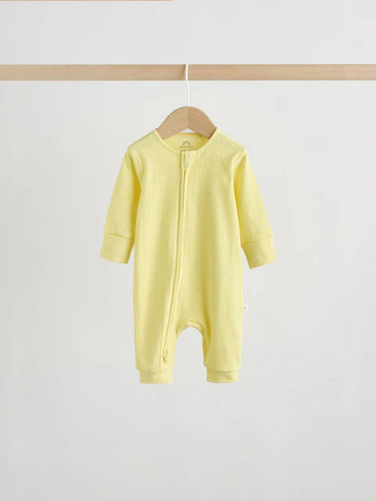 Multi Brights Two Way Zip Baby Sleepsuits 3 Pack (0mths-3yrs)
