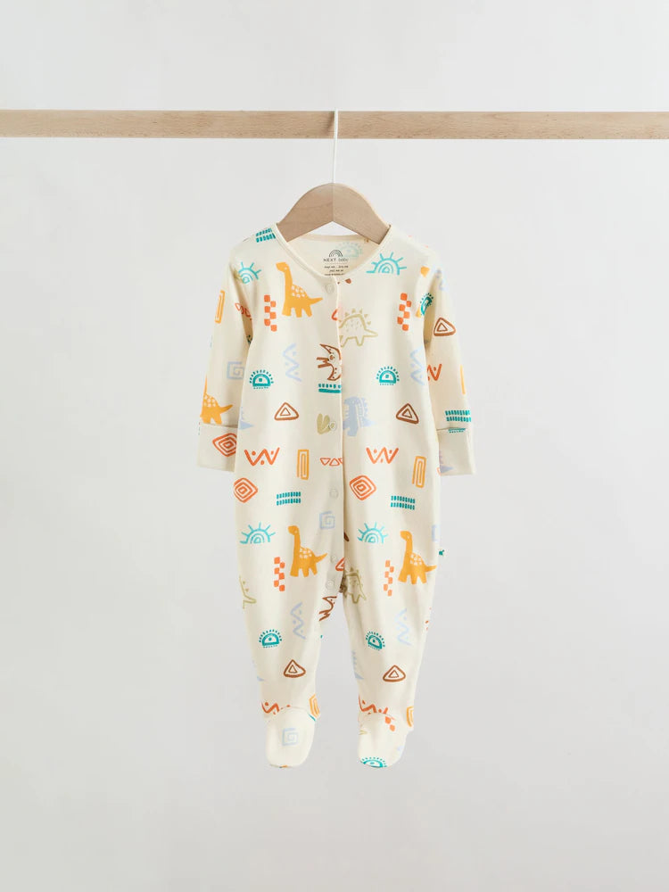 Bright Dinosaur Baby Sleepsuit 4 Pack (0mths-2yrs)