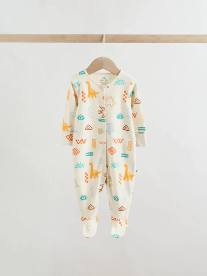 Bright Dinosaur Baby Sleepsuit 4 Pack (0mths-2yrs)