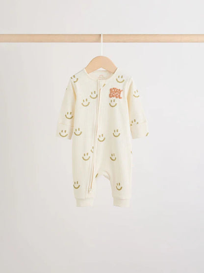 Multi Two Way Zip Baby Sleepsuits 3 Pack (0mths-3yrs)