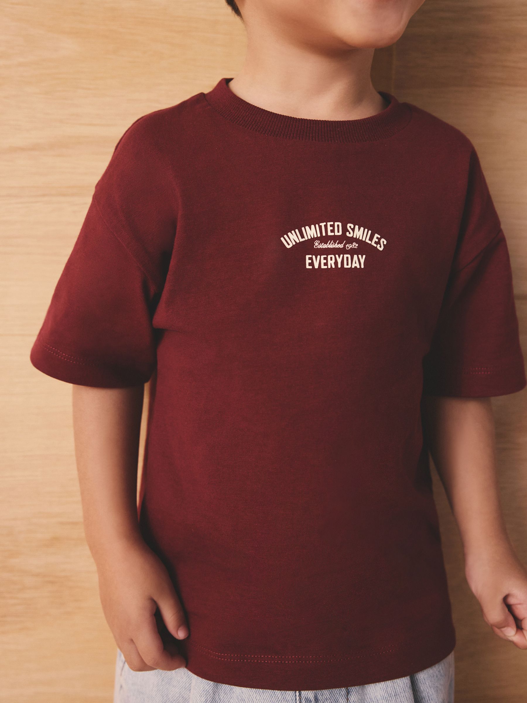 Berry Red Slogan Short Sleeve Back Print T-Shirt (3mths-7yrs) - Size 3-6 Months (62-68cm)