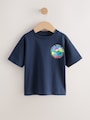 Navy Blue Trail Scene Short Sleeve Back Print T-Shirt (3mths-7yrs) - Size 3-6 Months (62-68cm)