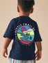 Navy Blue Trail Scene Short Sleeve Back Print T-Shirt (3mths-7yrs) - Navy Blue Trail Scene / 12-18 Months (80-86cm)