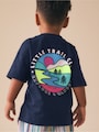 Navy Blue Trail Scene Short Sleeve Back Print T-Shirt (3mths-7yrs) - Size 3-6 Months (62-68cm)