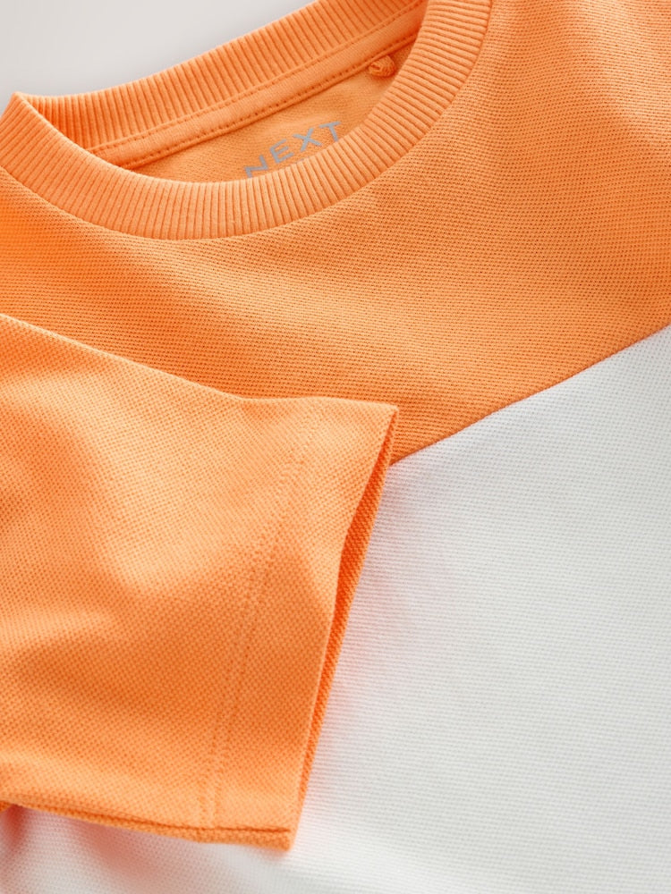 Orange/White/Blue Short Sleeve Colourblock T-Shirt (3mths-7yrs) (3mths-7yrs)