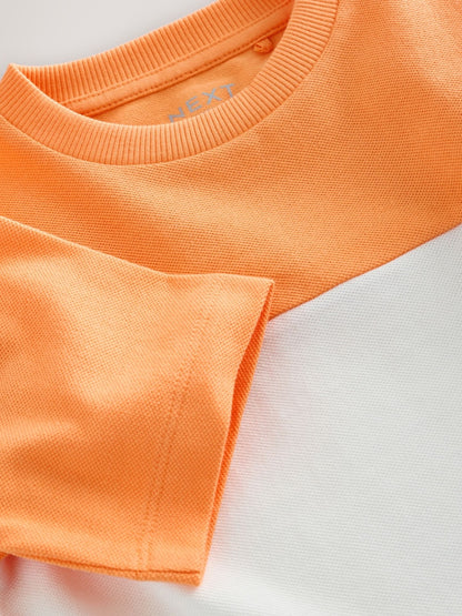 Orange/White/Blue Short Sleeve Colourblock T-Shirt (3mths-7yrs) (3mths-7yrs)